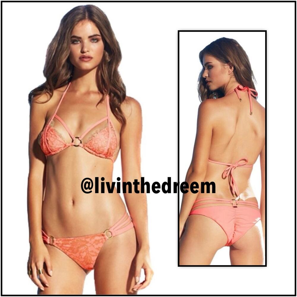 Beach Bunny Coral Gunpowder & Lace Large Set NWT